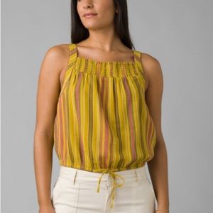 NWT- PRANA Little Palm Cami in Leapfrog Stripe Organic Cotton